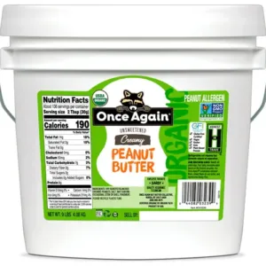 Premium Quality 9 lb. Organic Peanut Butter - Smooth - Salt - By The Pound Gluten-Free Peanut Butter Bulk