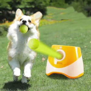 USB Rechargeable Automatic Dog Ball Launcher Adjustable Distance Tennis Balls Thrower Machine Pet Toy Cat Play Small Made ABS
